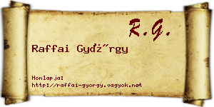 Raffai György névjegykártya